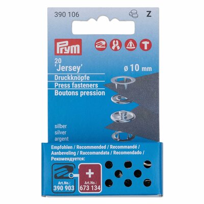 zilver drukknopen navulling - drukkertjes 10mm - 20 stuks Prym