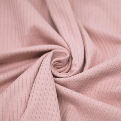 roze (nude) katoenen nieuwe BREDE Baby rib tricot SOFT *S