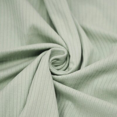 groen (dusty) katoenen nieuwe BREDE Baby rib tricot SOFT *S