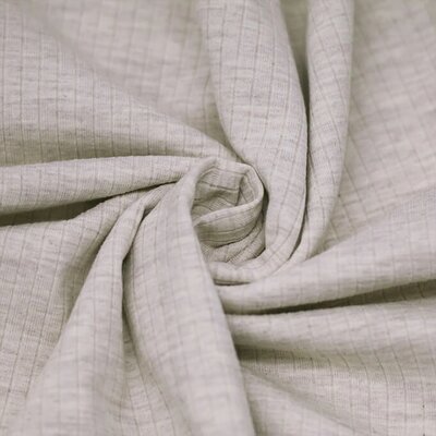 beige (melange) katoenen nieuwe BREDE Baby rib tricot SOFT *S