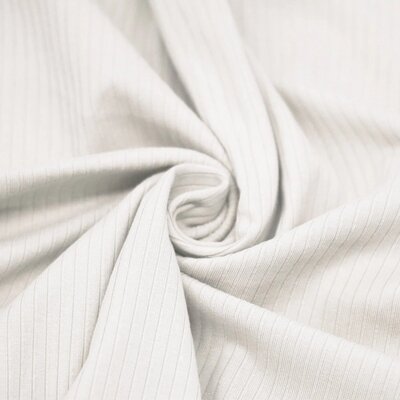 wit (off white) katoenen nieuwe BREDE Baby rib tricot SOFT *S
