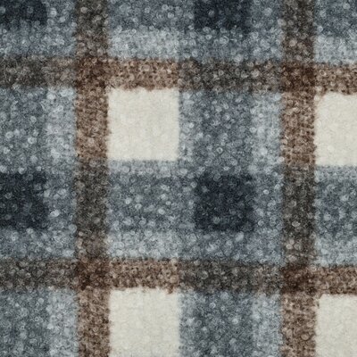 wit (off white) blauw taupe Ruiten boucle teddystof gekruld *S