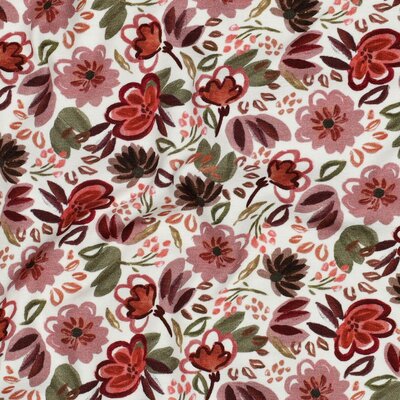 wit (off white) roze oranje groen bordeaux Bloemen digitale tricot *S