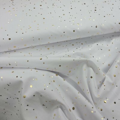 wit gouden confetti stippen -  glitter tricot *S