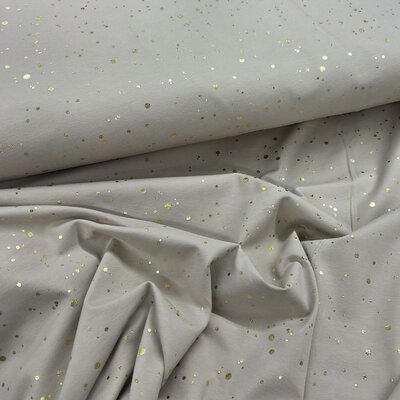 beige (natural-beige) gouden confetti stippen -  glitter tricot *S