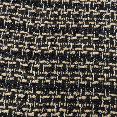 zwart crème Bouclé Tweed stof met subtiele glans (op=op)