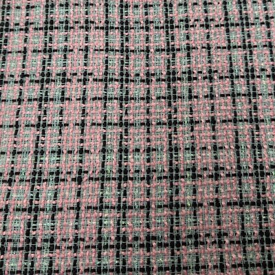 zwart roze Bouclé Tweed stof met subtiele glans *S
