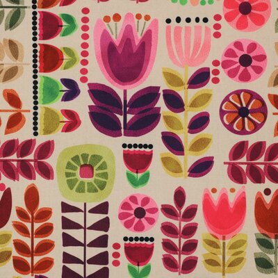 waterafstotende tafelkleed stof bloemen multi kleur digitaal GECOAT canvas  stof *S