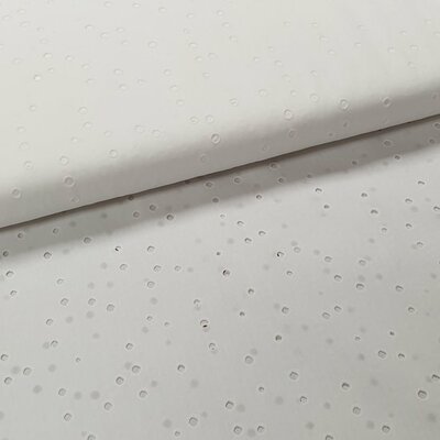 wit (off white) Confetti broderie katoen