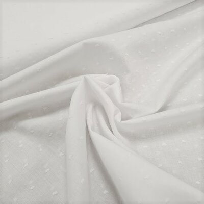 wit katoenen Voile met Nopje broderie katoen