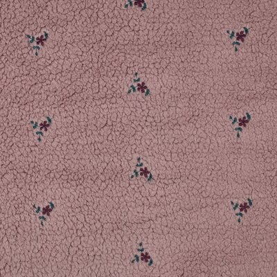mauve (licht) roze geborduurde Bloementrosje broderie teddy borg *S