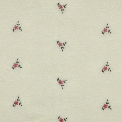 wit (natural) roze geborduurde Bloementrosje broderie teddy borg *S