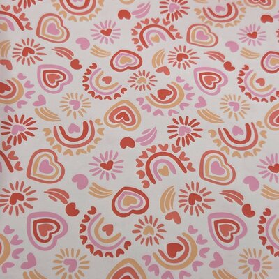 roze Hartjes lycra sport- en zwemkleding stof *S