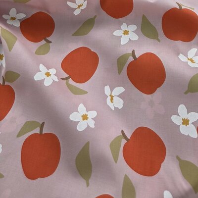 roze (licht) rood wit Appels en Bloesem poplin katoen *S