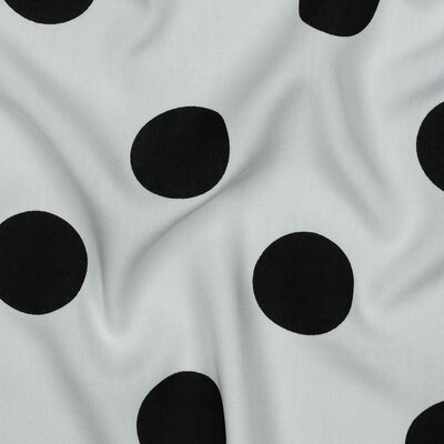 wit zwart Polka Dot Groot Radiance Viscose *S