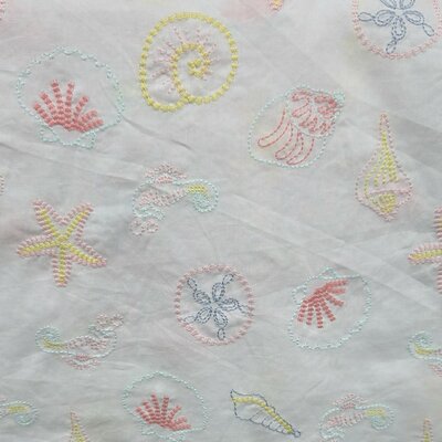wit (off white) pastel gekleurd Zeeleven Broderie voile katoen *S