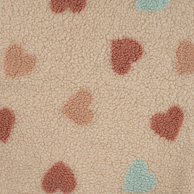 beige (natural) mint roze Harten teddy borg  (op=op)