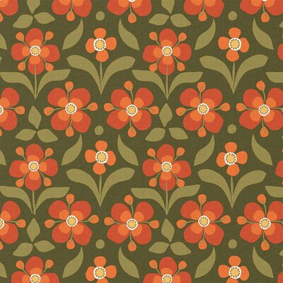 Retro Bloemen GECOAT katoen *S