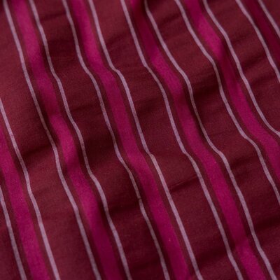 rood (bordeaux) donker roze strepen katoen Seersucker
