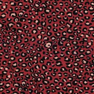 roze (oud rouge) Panterprint - french terry *S