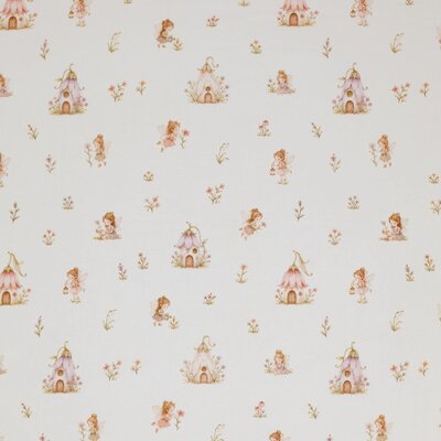 off white pink Fairy Tale Fairies digital poplin
