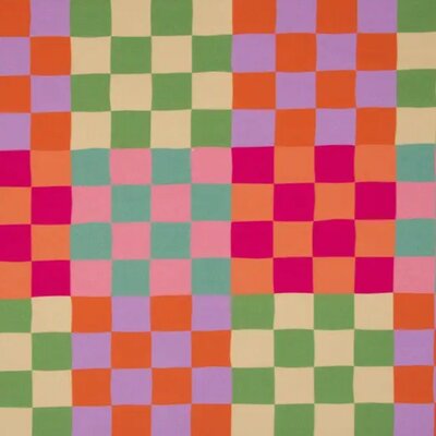 roze geel oranje groen Blokken Ruiten digitale canvas *S