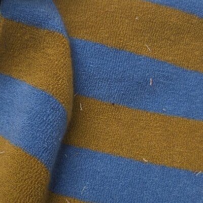 blauw (jean) kaki Brede Strepen badstof tricot (babybadstof)
