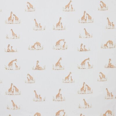 wit (off white) camel Familie Giraffen digitaal poplin katoen *S