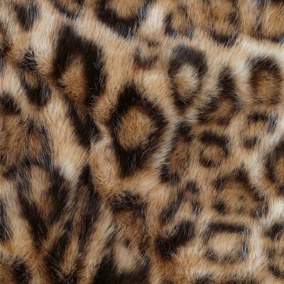 beige (camel) zwart Panter print imitatie bont (op=op)