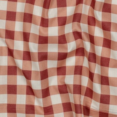 wit roze (oud rouge) Matcha Ruiten poplin katoen *S