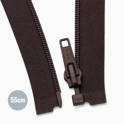 bruin Deelbare Rits YKK nylon 55cm