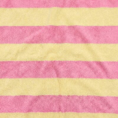 roze (bonbon) geel (boter) Brede Strepen badstof tricot (babybadstof)