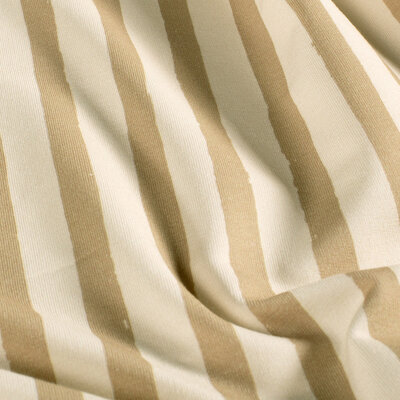 wit (natural) beige Strepen  -  biologische french terry *S