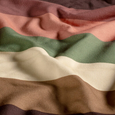 roze-terracotta groen creme bordeaux Brede Strepen Streep -  french terry *S