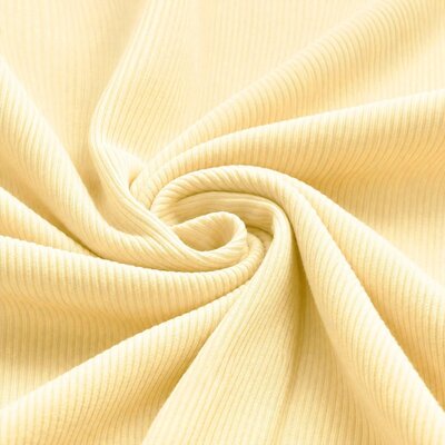 geel (boter) katoenen fijne Baby rib tricot SOFT *S