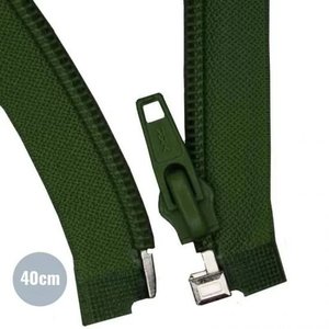 army groen (donker) Deelbare Rits YKK nylon 40cm
